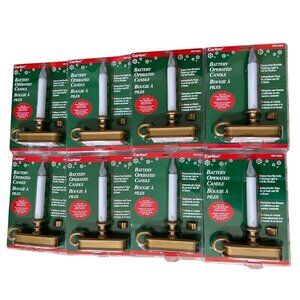 8 LED Battery Operated Window Candles with Sensor, Antique Finish, Cordless